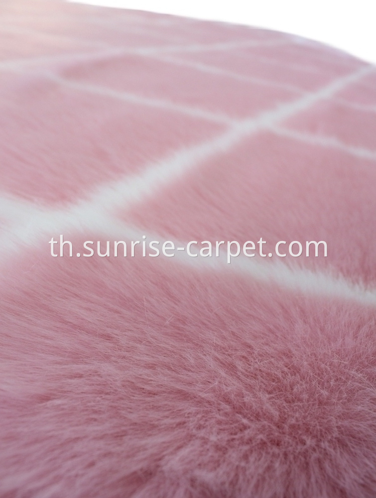 Imitation Fur with design Pink and white